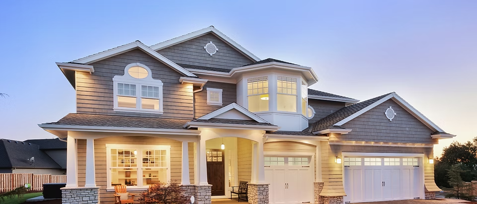 Professional eavestrough installation on modern house
